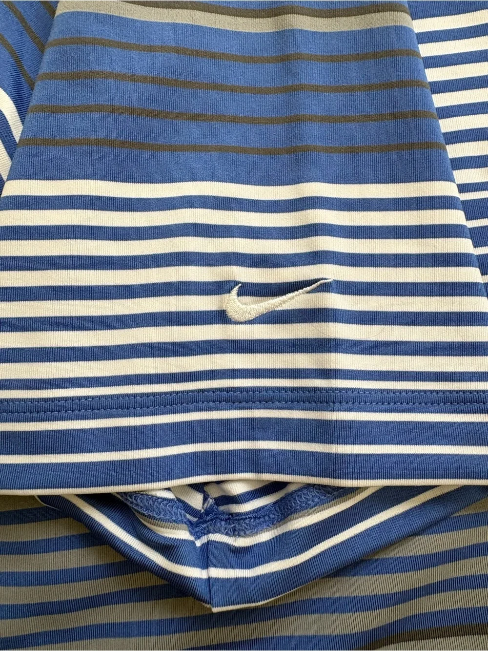 Nike Golf Dri-fit blue striped polo shirt sz M outdoor gorpcore moisture wicking - Picture 8 of 9